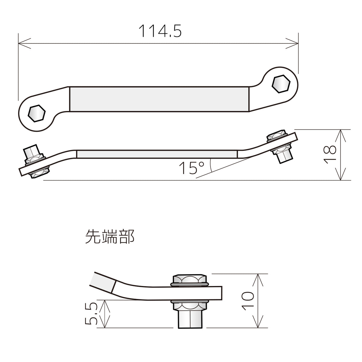 Engineer Thin Offset Bent Wrench Hex 3 mm and 4 mm DHX-02