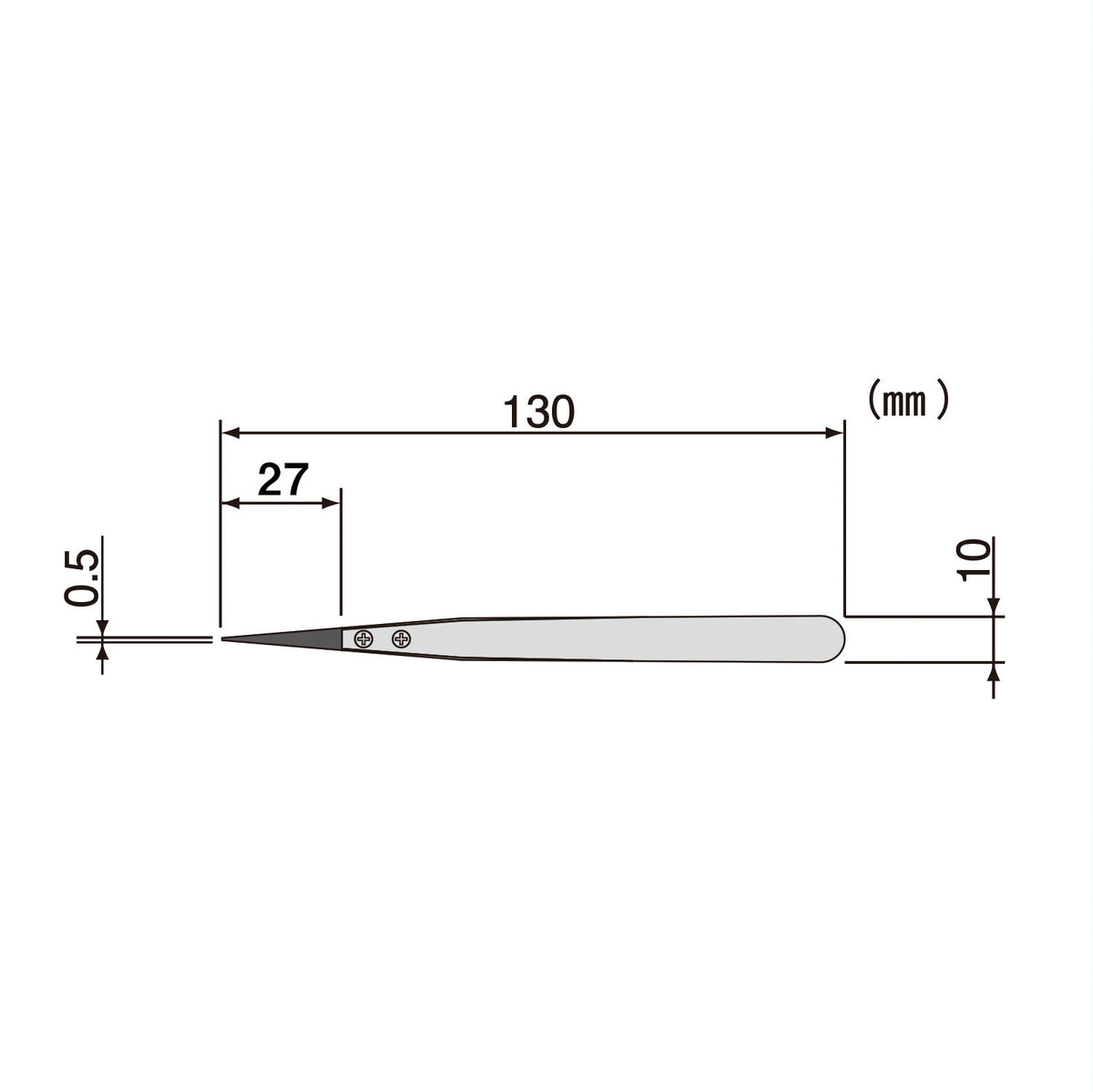 Engineer ESD Tweezers with Heat Resistant Tip Standard Type 130 mm PTZ-41