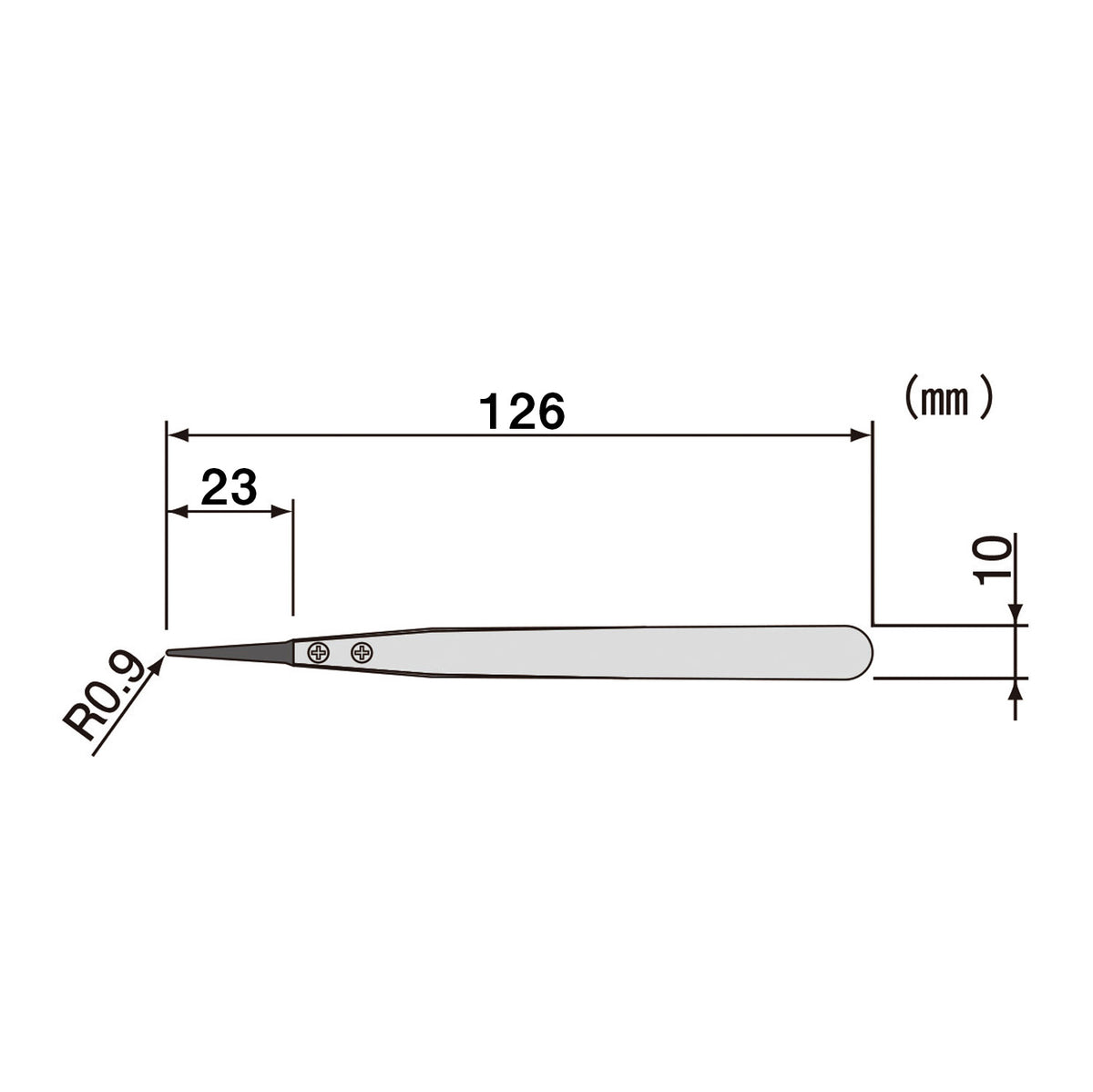 Engineer ESD Tweezers with Heat Resistant Tip Round Type 125 mm PTZ-42
