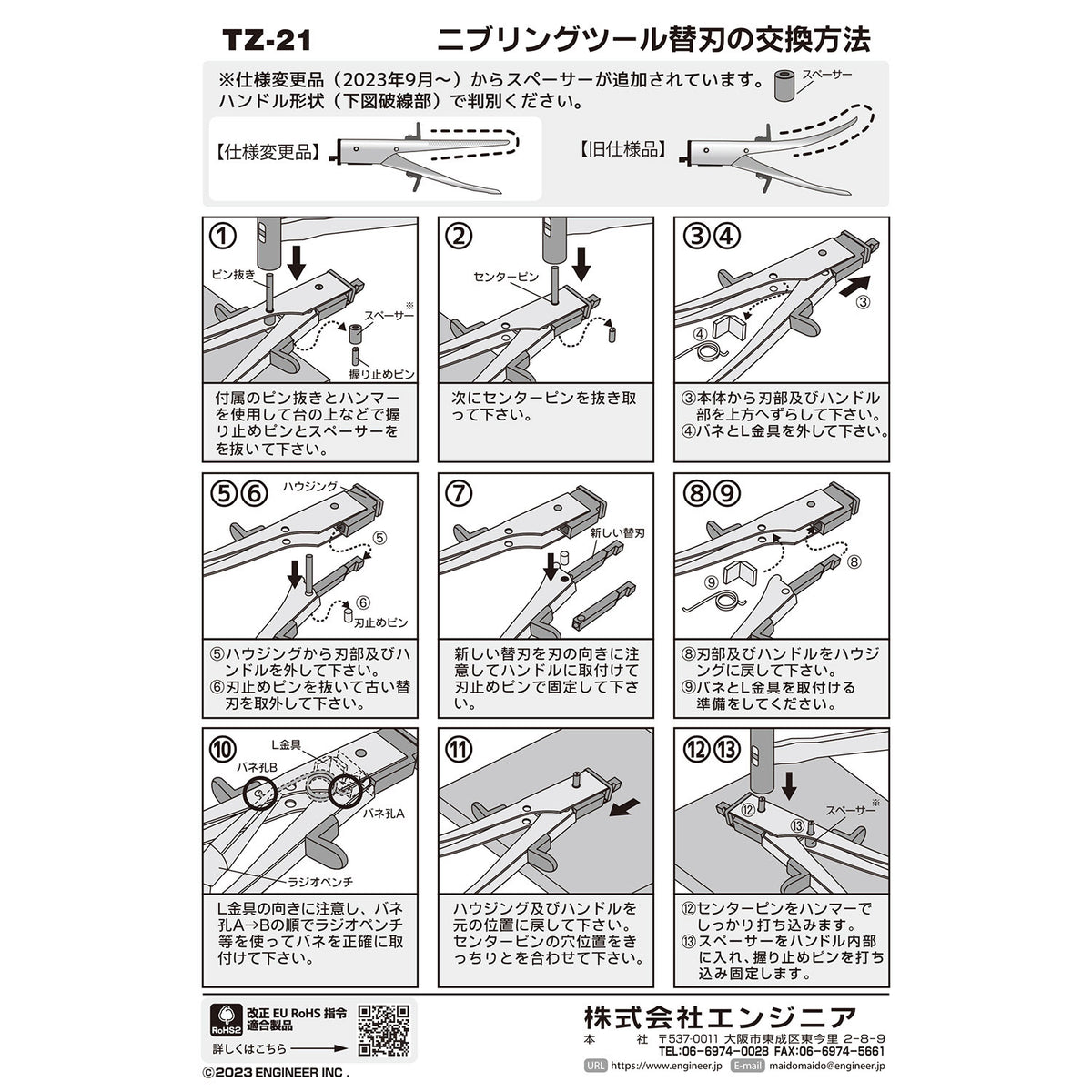 Engineer Replacement Blade for Hand Nibbler TZ-21