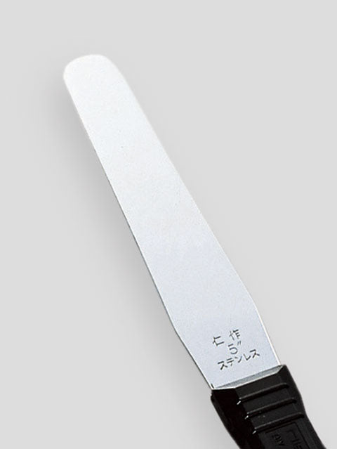 Nisaku Stainless Steel Spatula 125mm, Plastic Handle No.385