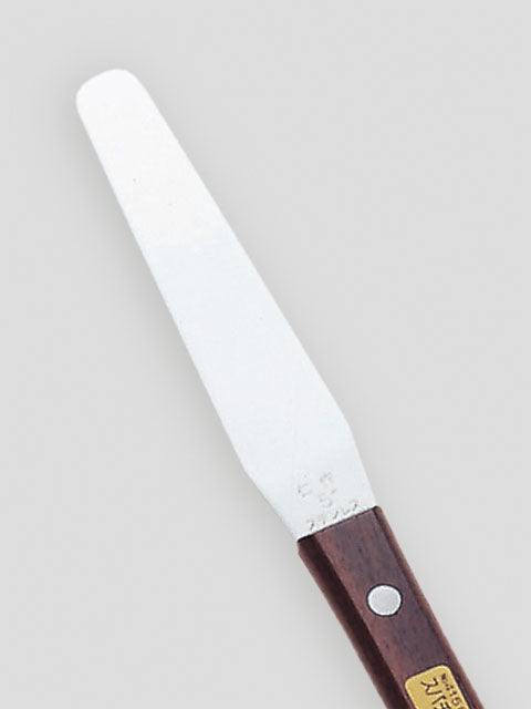 Nisaku Stainless Steel Spatula 125mm, Wood Handle No.415