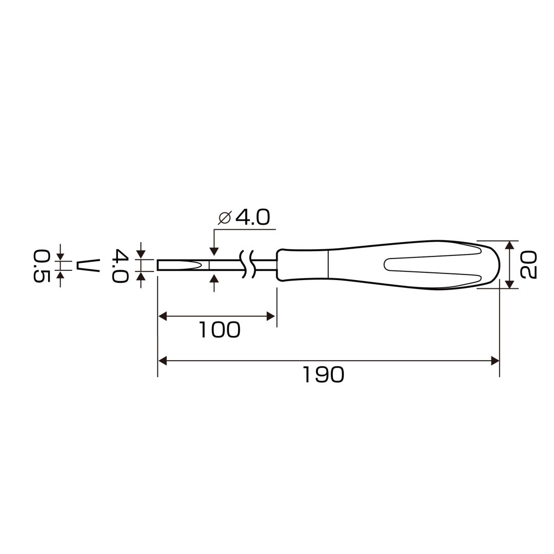 Anex Super Fit Screwdriver Slim Shaft Type -4x100 1540