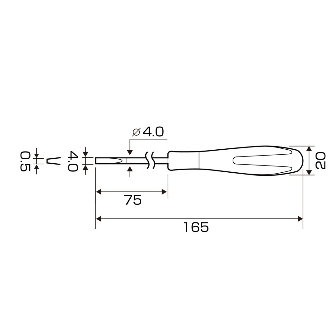 Anex Super Fit Screwdriver Slim Shaft Type -4x75 1540