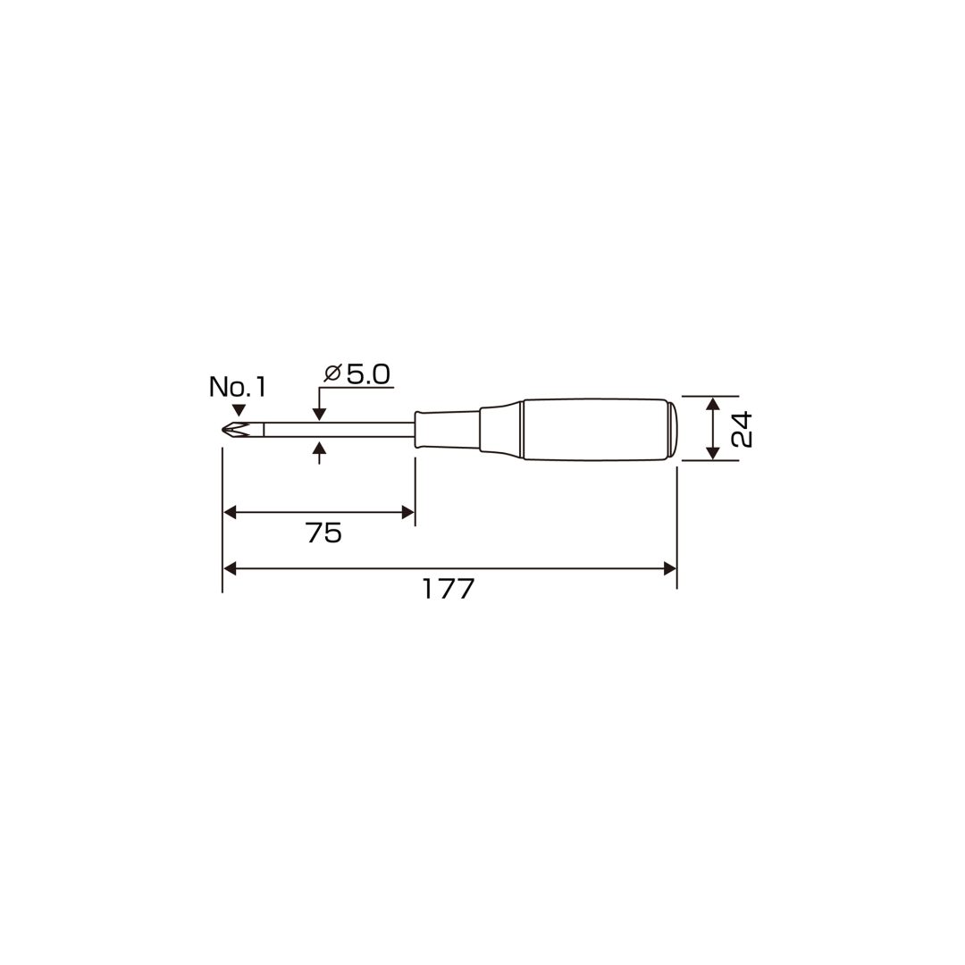 Anex Wooden Handle Heavy-Duty Punch-Through Screwdriver +1x75 170