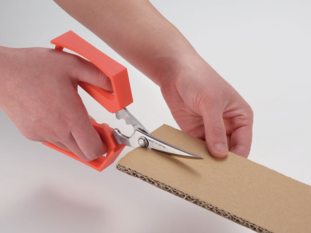 Nisaku Push-Cut Kitchen Scissors, Orange No.880