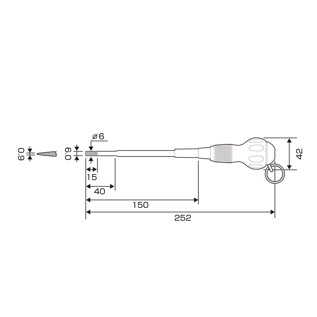 Anex Anti-Drop Slim Insulated Screwdriver -6x150 1785