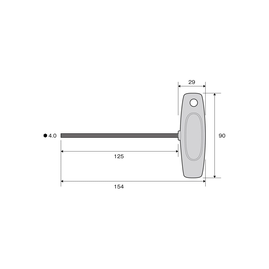 Anex T-Handle Hex Key Screwdriver H4x125 3200