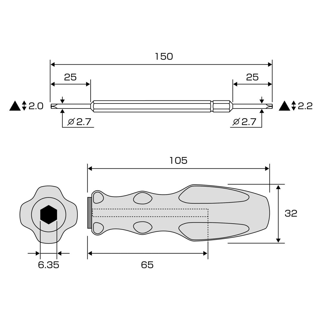 Anex Triangle Screw Interchangeable Screwdriver 33