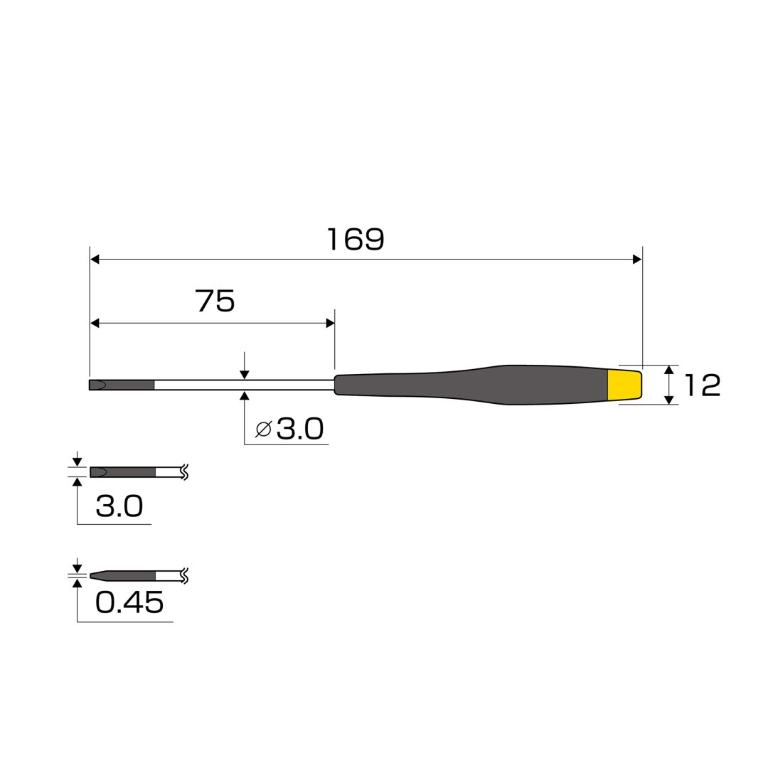 Anex ESD Precision Screwdriver -3x75 3450-ESD