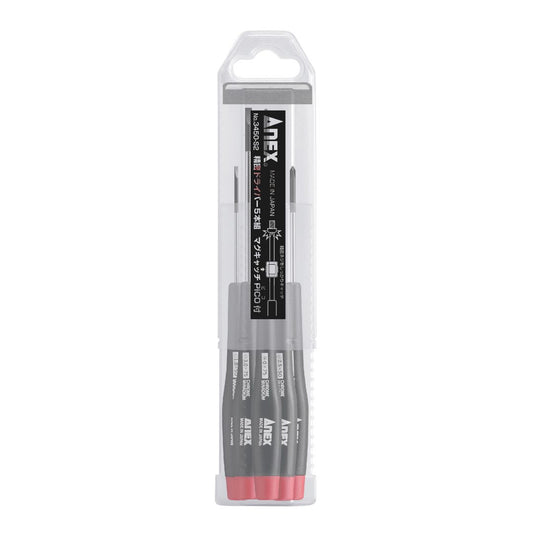 Anex Precision Screwdriver Set 5-piece with Magnetic Catch 3450-S2