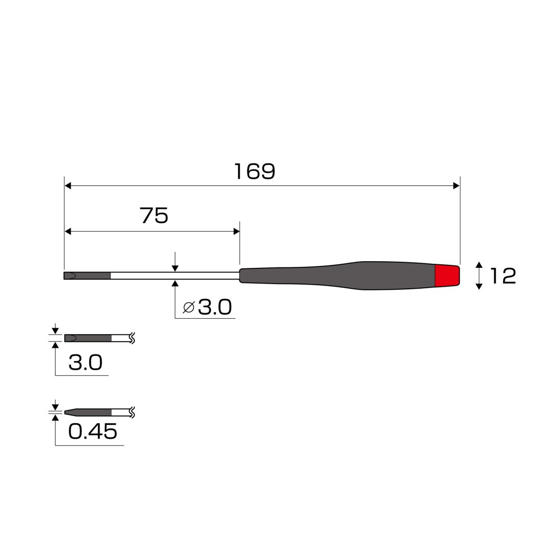Anex Precision Screwdriver -3x75 3450