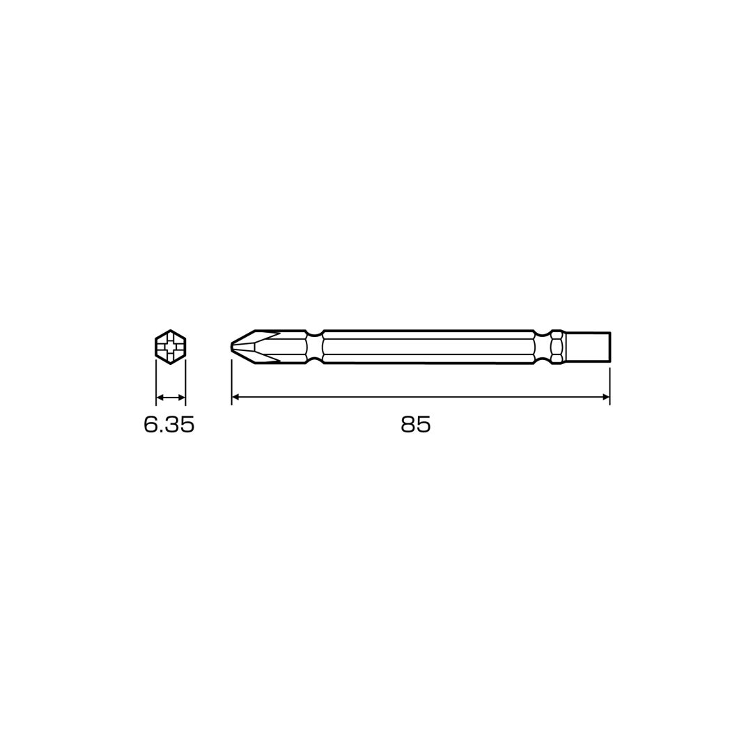 Anex Interchangeable +/- Bit 2-piece +2x-6x85 395-DB2S