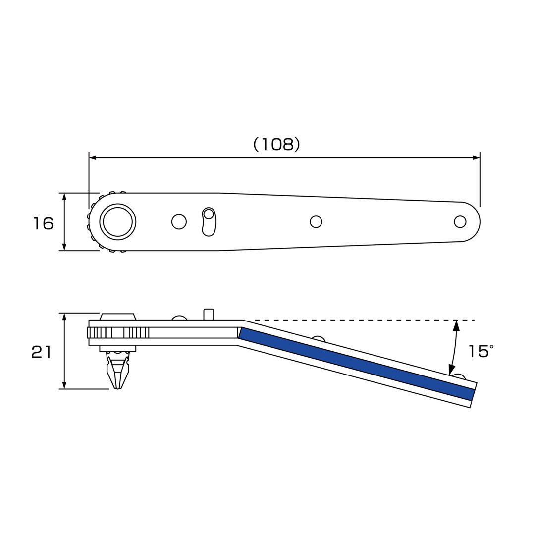 Anex Down-Head Type Offset Ratchet Screwdriver 436