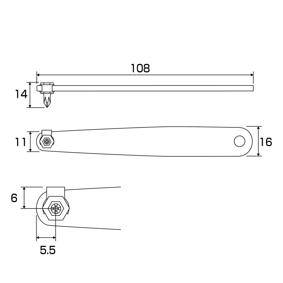 Anex Slim Offset Screwdriver +0x14 6102