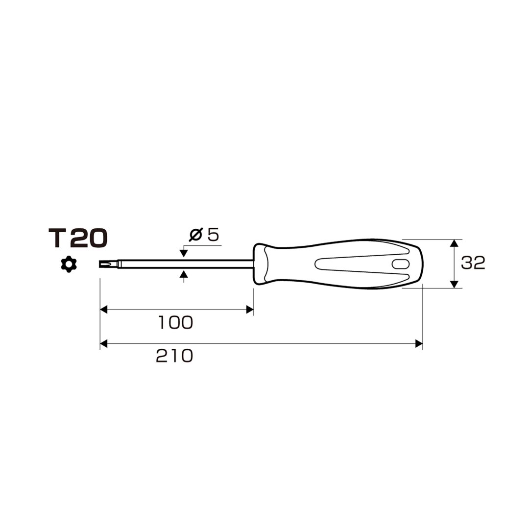 Anex Torx Screwdriver T20x100 6300