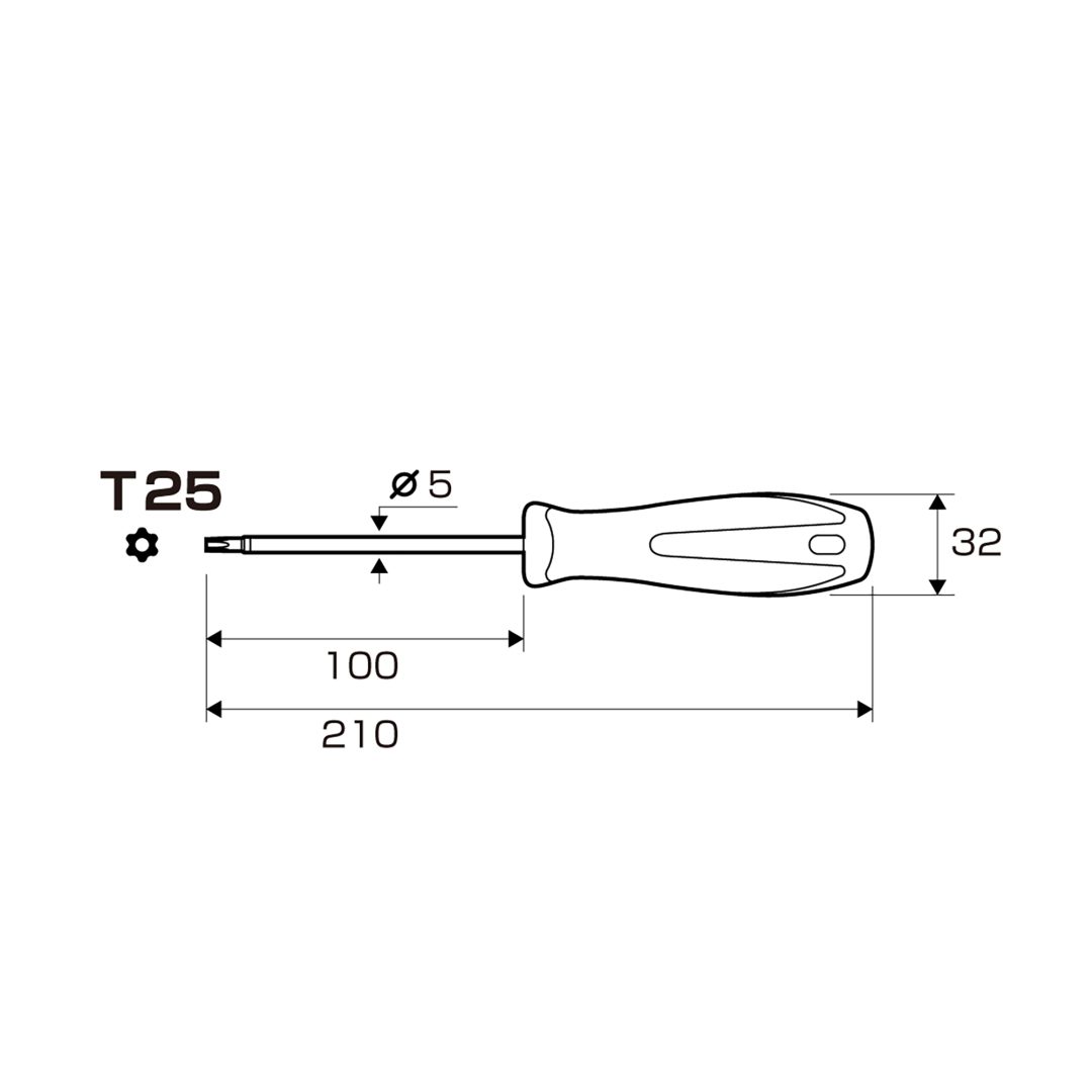 Anex Torx Screwdriver T25x100 6300