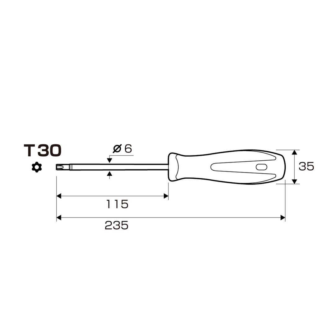Anex Torx Screwdriver T30x115 6300