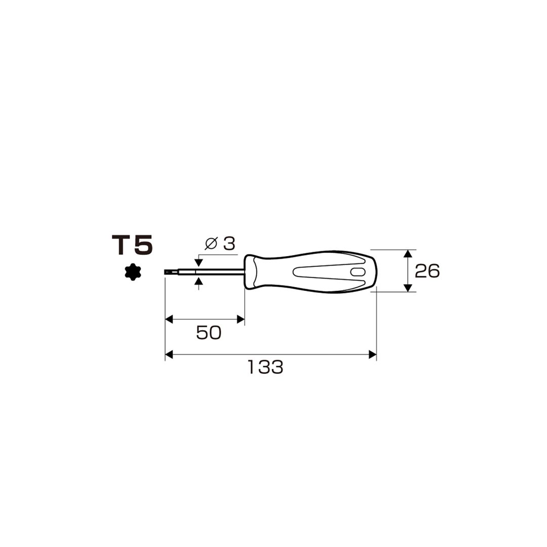 Anex Torx Screwdriver T5x50 6300