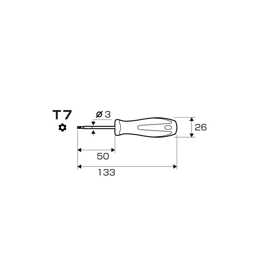 Anex Torx Screwdriver T7x50 6300