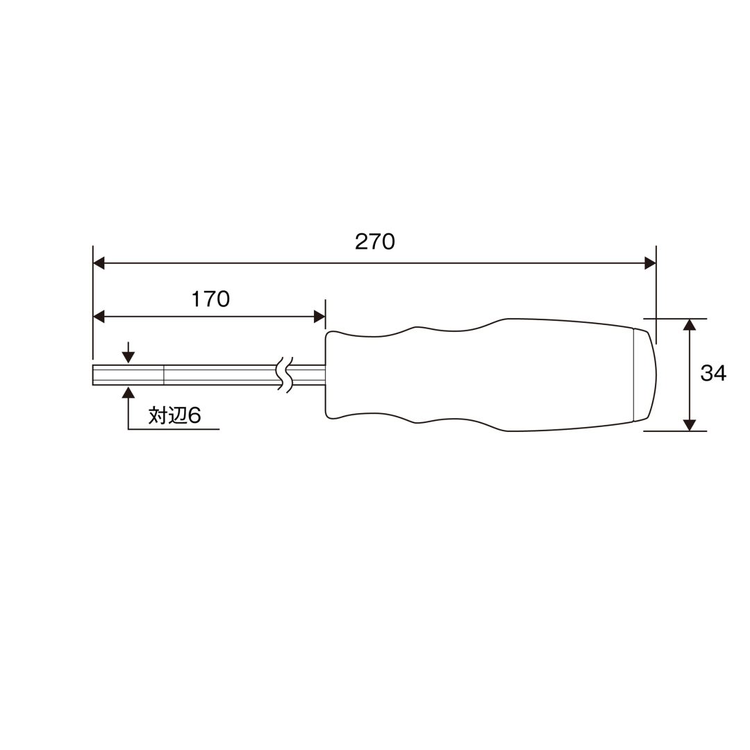 Anex Hex Key Screwdriver H6x170 6600
