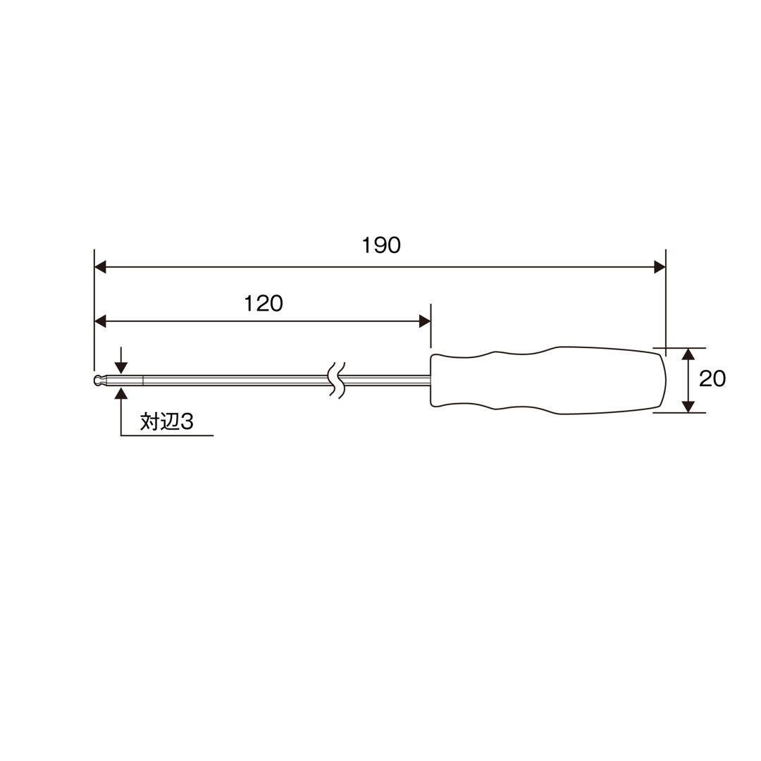 Anex Ball-PointHex Key Screwdriver H3x120 6700