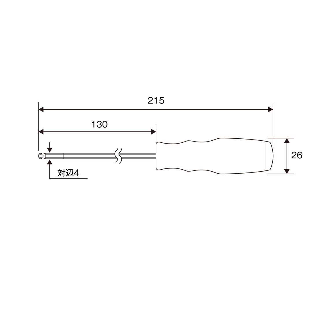 Anex Ball-PointHex Key Screwdriver H4x130 6700