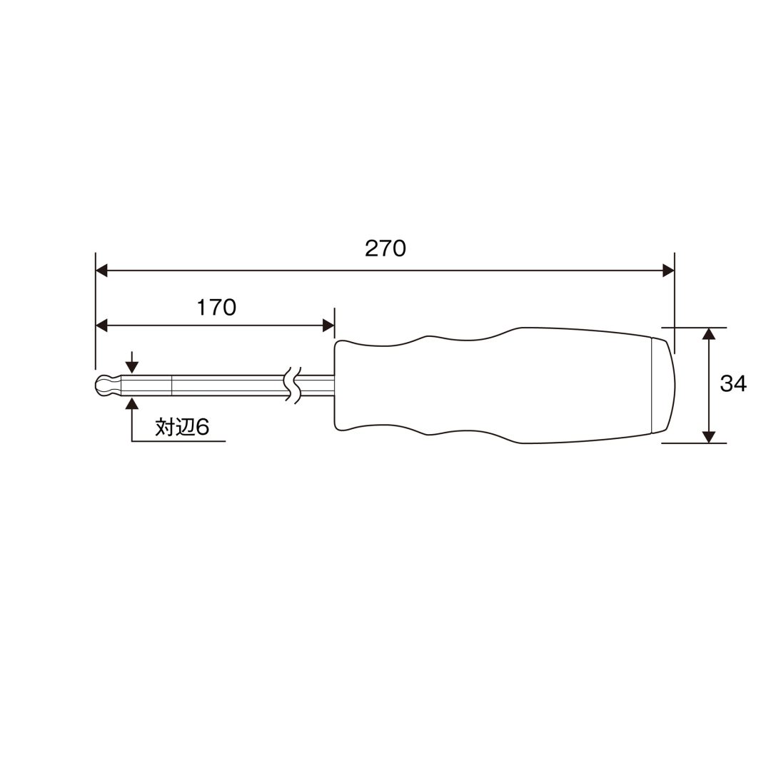 Anex Ball-PointHex Key Screwdriver H6x170 6700