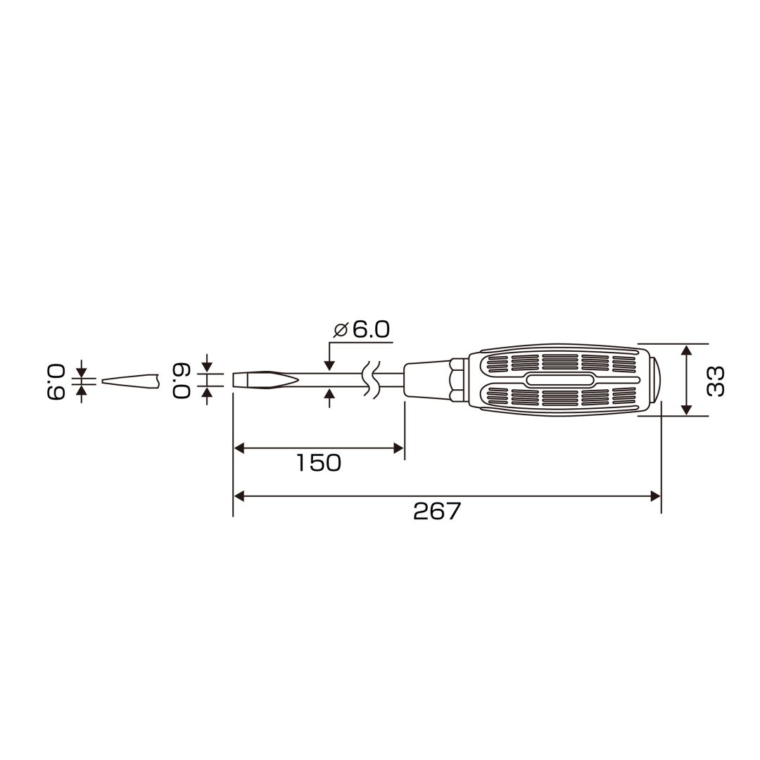 Anex Slit Screwdriver Regular Type -6x150 7000