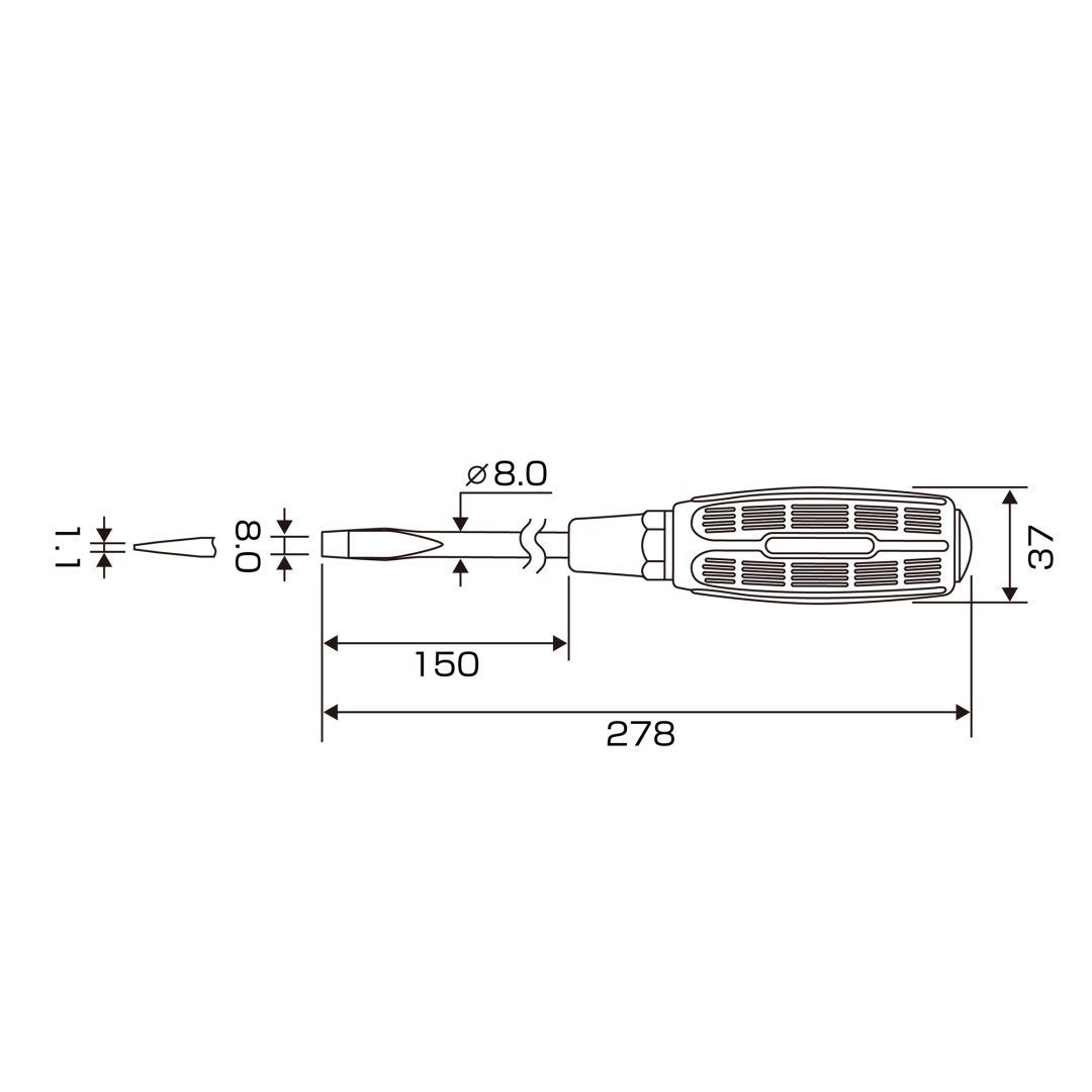 Anex Slit Screwdriver Regular Type -8x150 7000