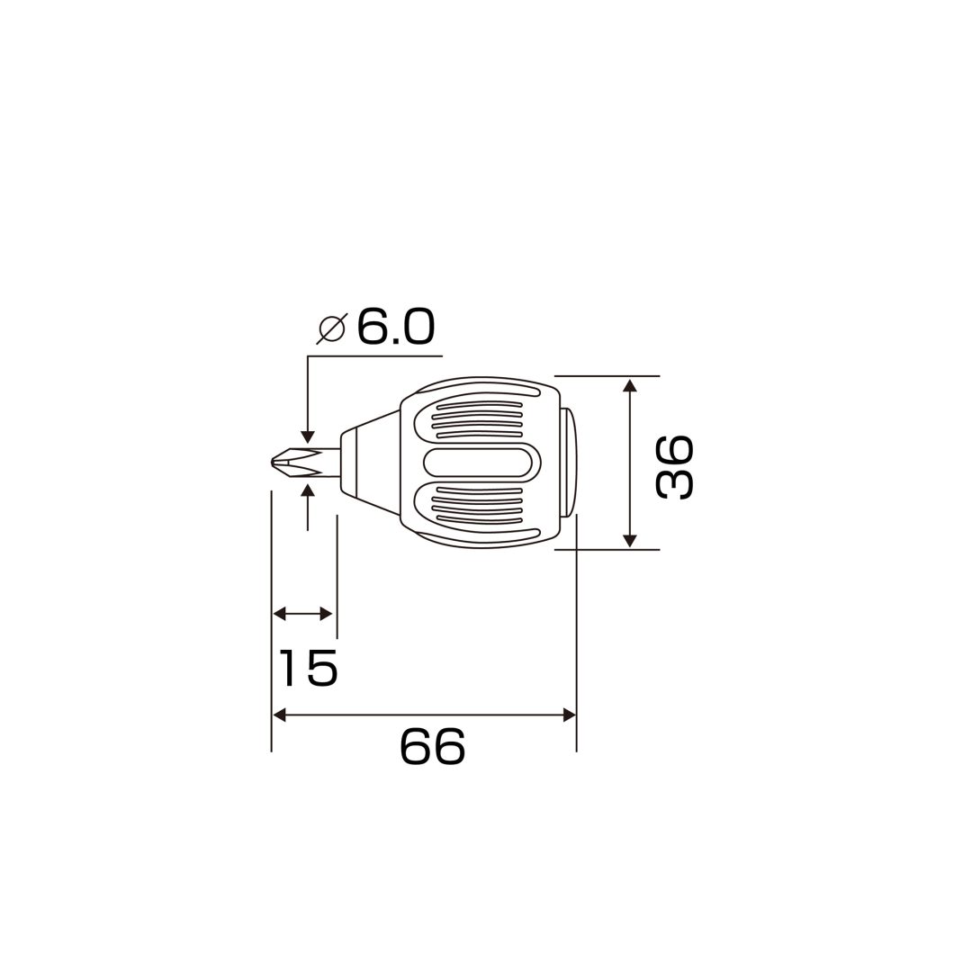 Anex Slit Screwdriver Stubby Type +2x15 7020
