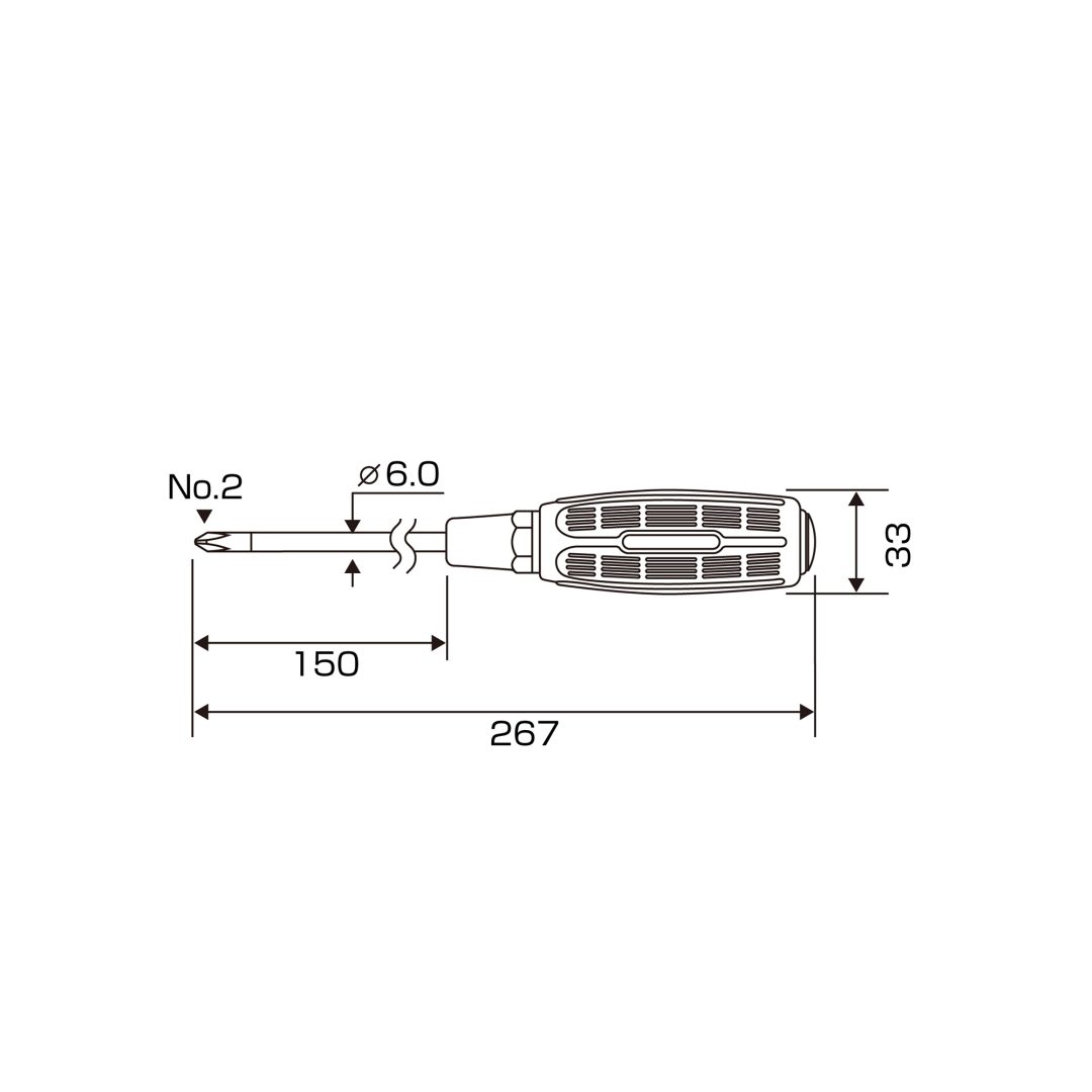 Anex Slit Screwdriver Punch-Through Type +2x150 7030