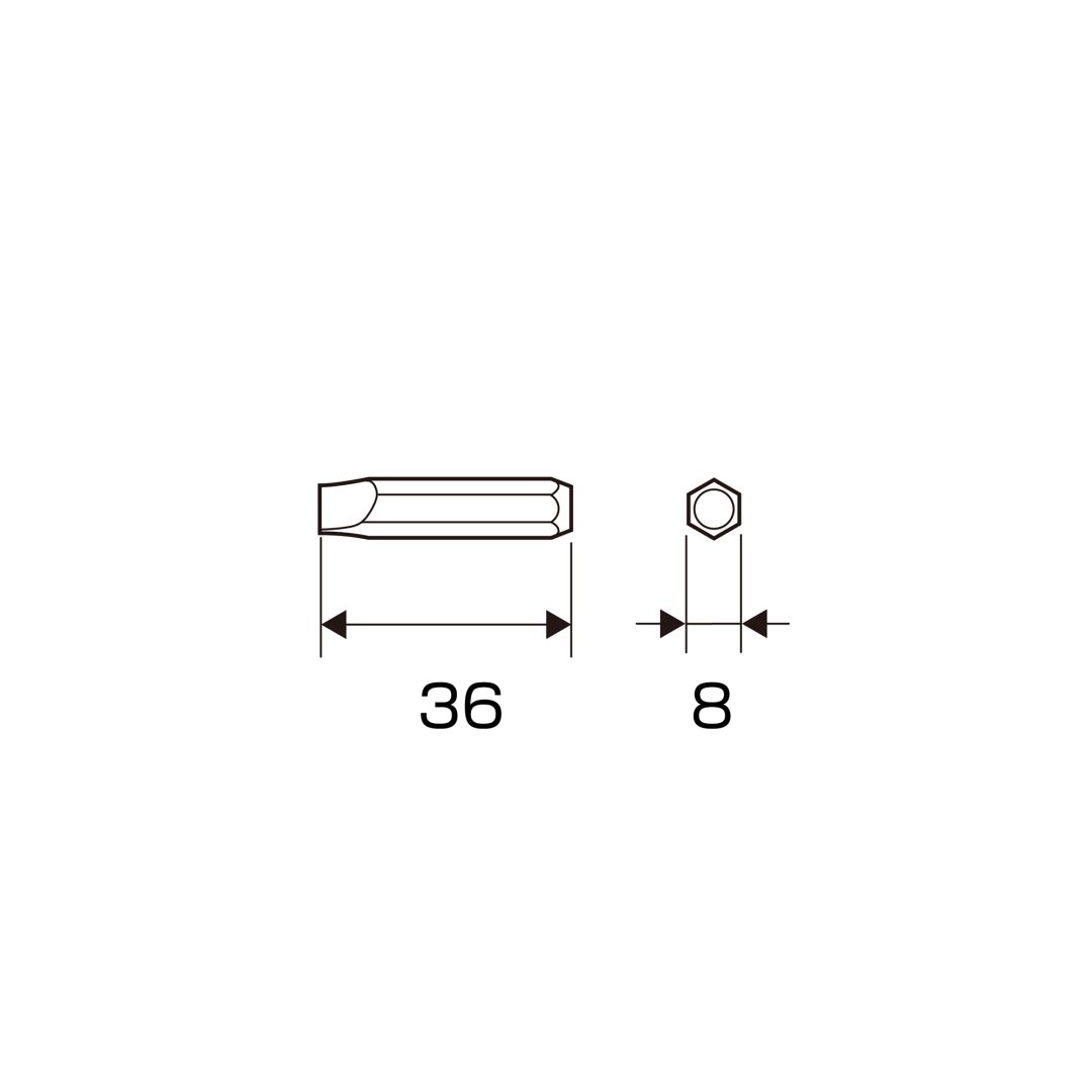 Anex Bit for Impact Screwdriver (for manual)-8x36 AK-21P