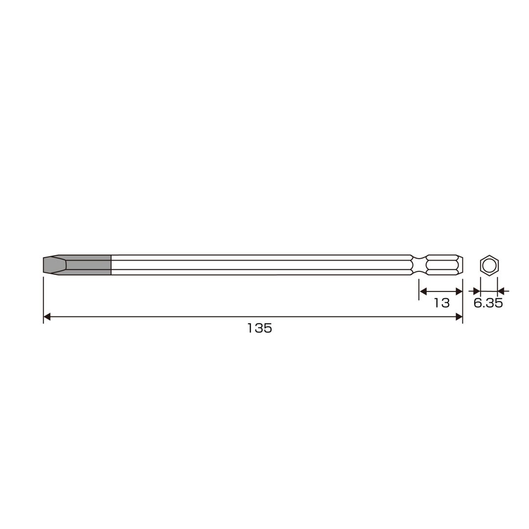 Anex Bit for Impact Screwdriver (for manual) -6x135 AK-22C