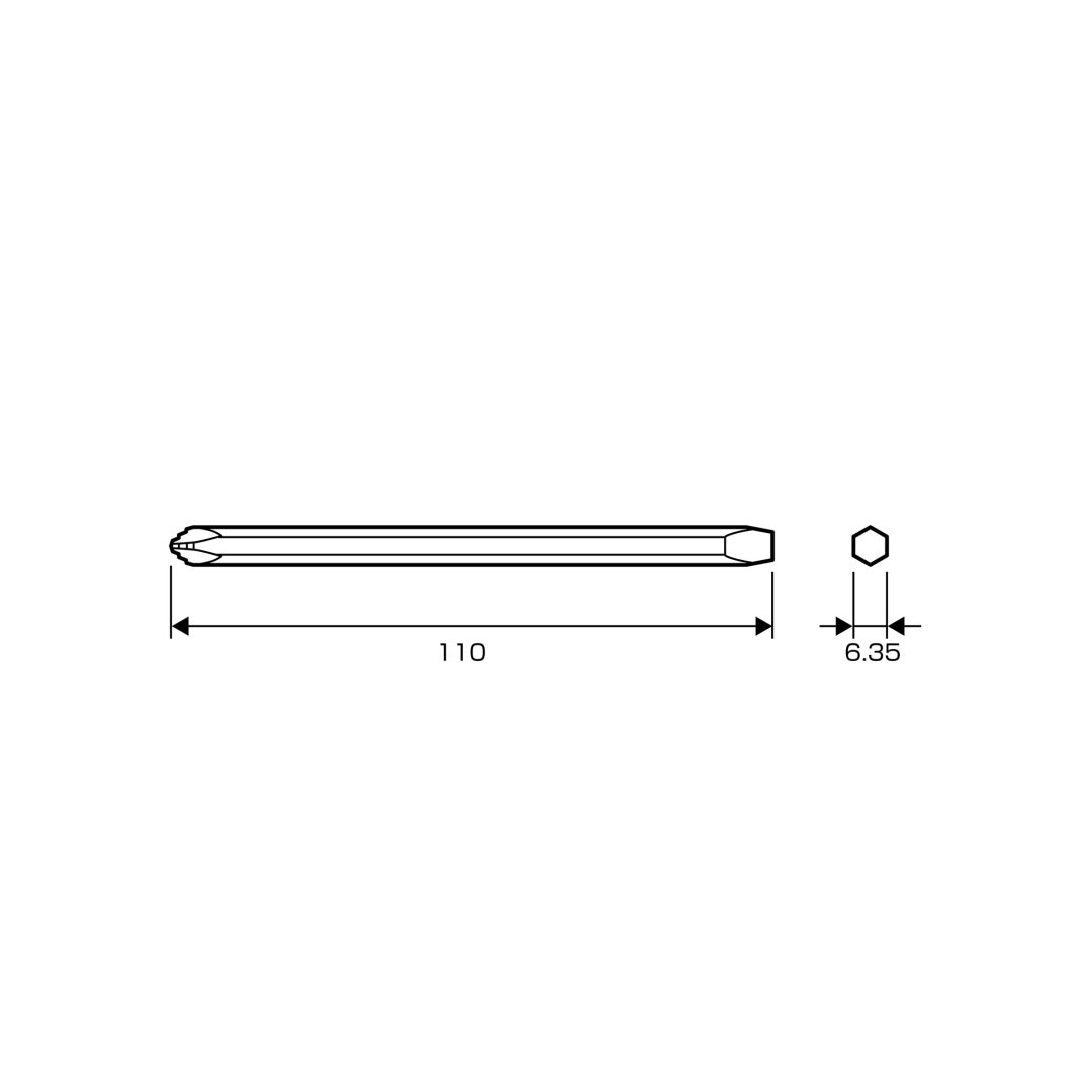 Anex Screw-Grip Bit +1/2/3x-6x110(for manual screwdrivers) AK-50P
