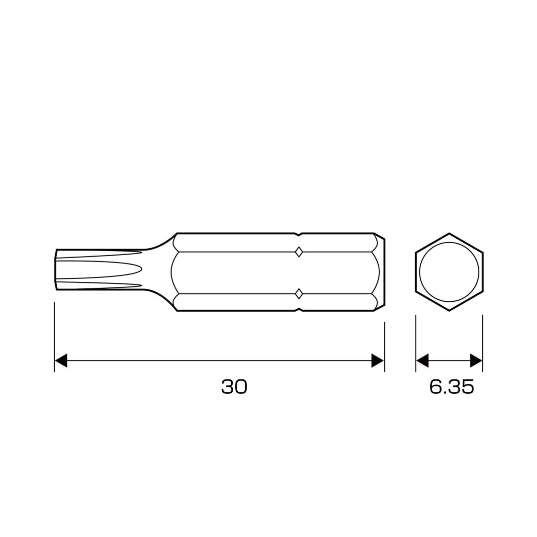 Anex Short Torx Bit T15x30(for manual screwdrivers) AK-50P