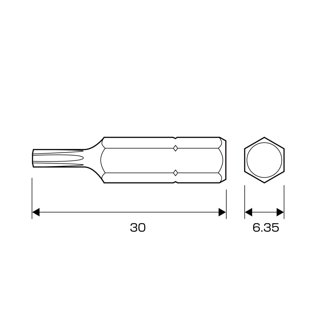 Anex Short Torx Bit T8x30(for manual screwdrivers) AK-50P