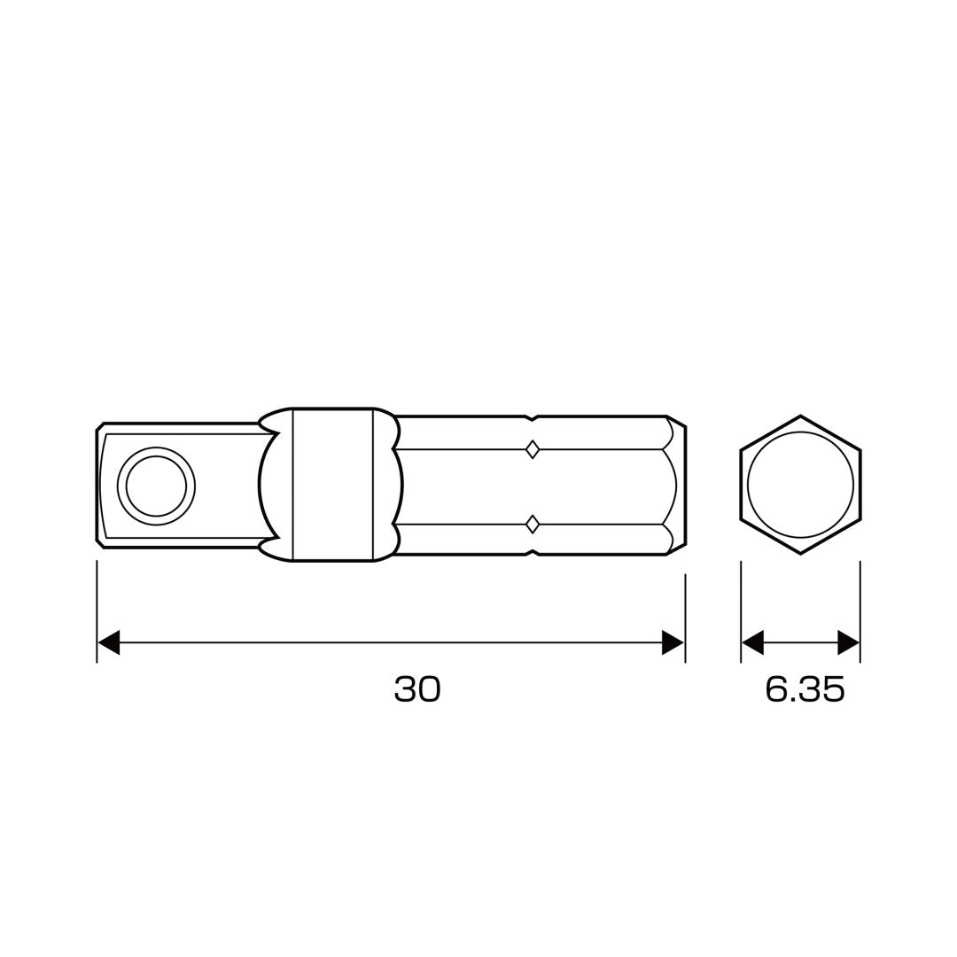Anex Short Bit Socket Adapter 1/4”Socket Adapterx30(for manual screwdrivers) AK-50P