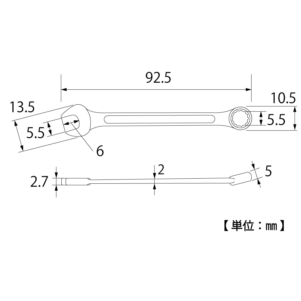 TOP Kogyo Combination Wrench 5.5mm CW-5.5