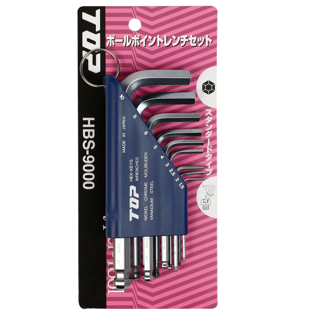 TOP Kogyo Standard Ball Point Hex Key Wrench Set HBS-9000