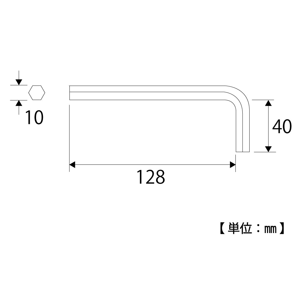 TOP Kogyo Standard Hex Key Wrench 10.0mm HES-100
