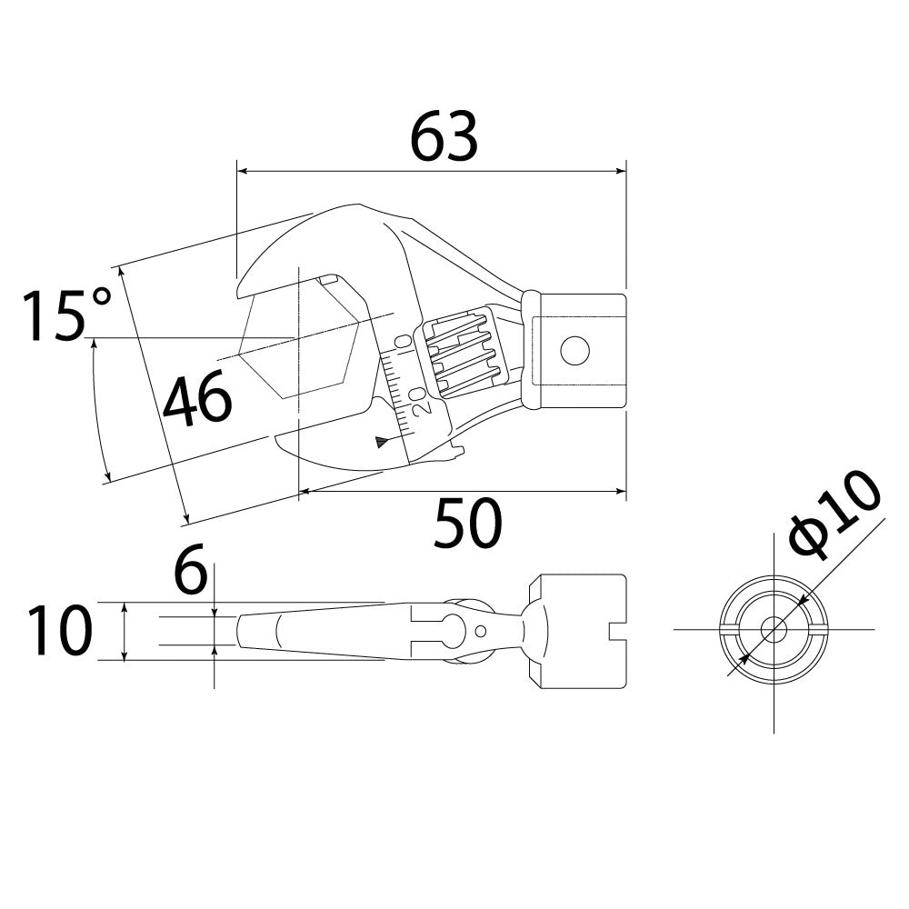 TOP Kogyo Adjustable Torque Head with Scale, 0 to 20mm Jaw Opening HY20-10TH