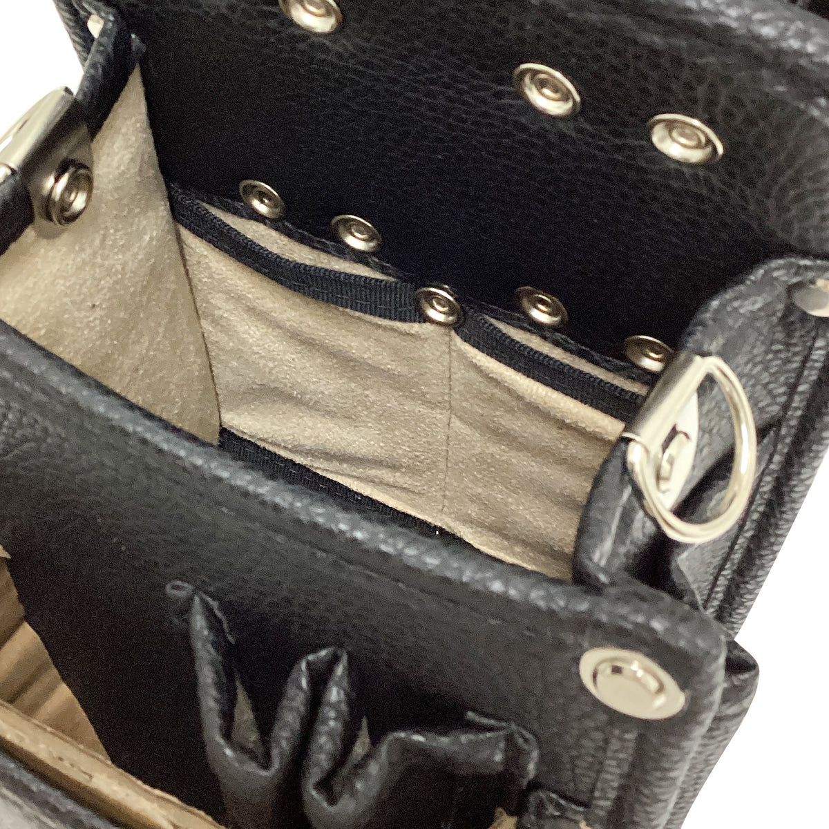 Marukin Leather Waist Pouch with Inner Pocket, Type B II, Black