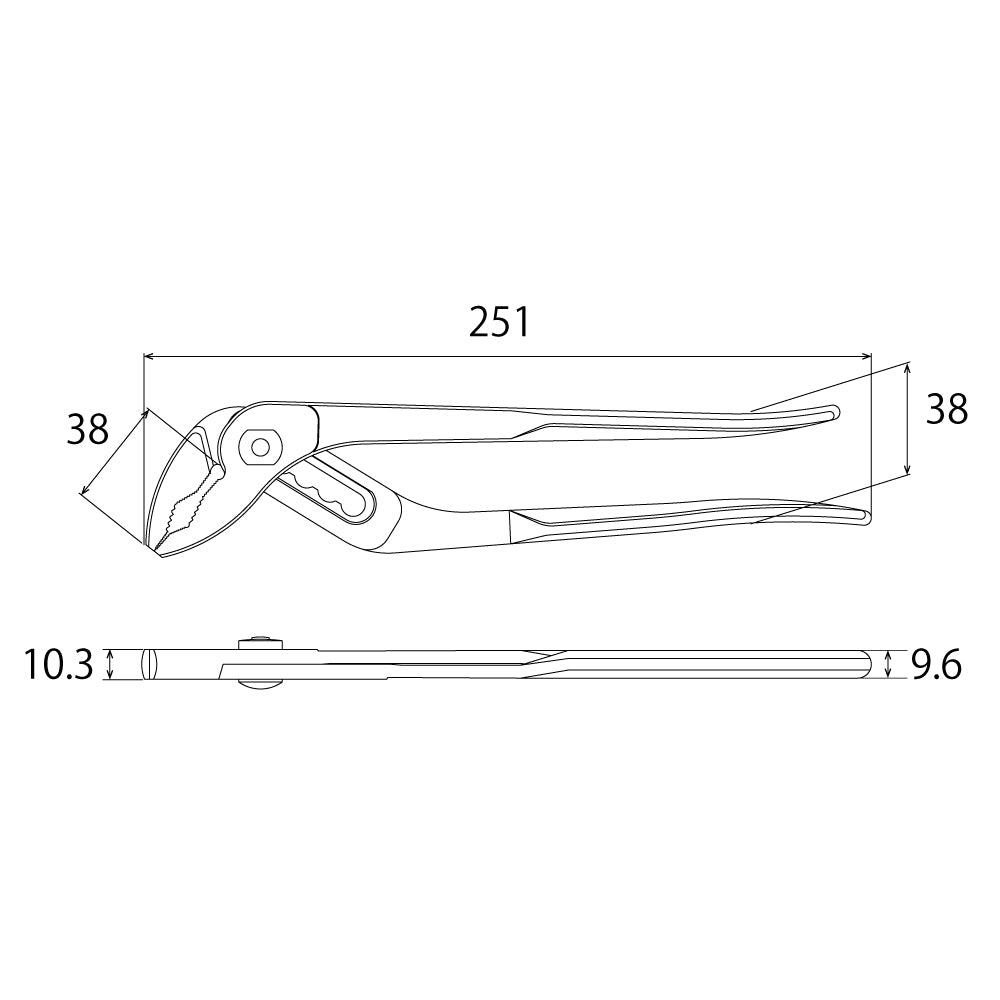 TOP Kogyo Water Pump Pliers 251mm WP-250