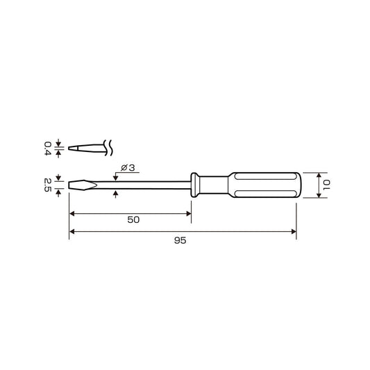 Anex Precision Flathead Screwdriver -2.5x50 1220