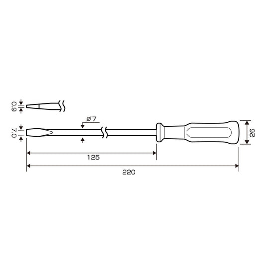 Anex Plastic Handle Flathead Screwdriver -7x125 1250