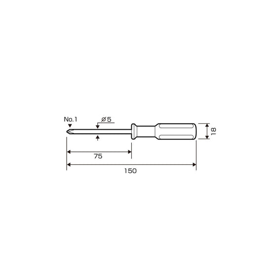 Anex Plastic Handle Phillips Screwdriver +1x75 1850