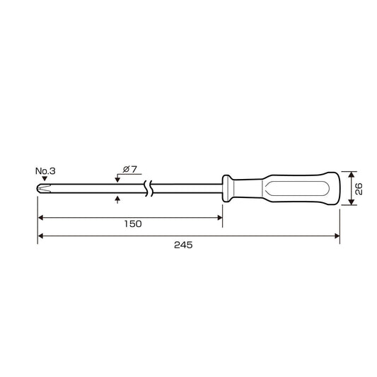 Anex Plastic Handle Phillips Screwdriver +3x150 1850
