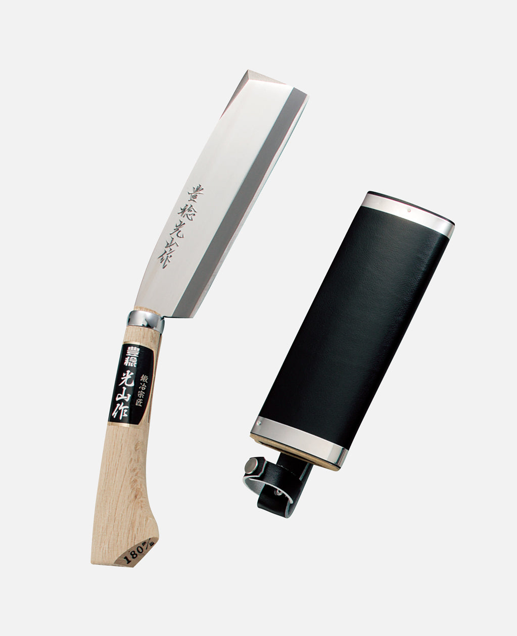 Hounen Koyama Saku Yasugi Steel Single-Bevel Koshi Nata Hatchet 195mm HT-3518