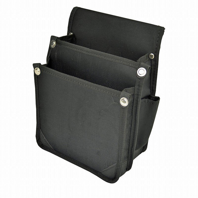 Marukin Nylon Waist Pouch with Inner Pocket, 2-Tier, Type A, Black